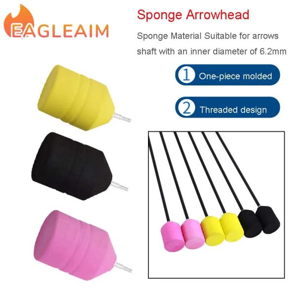 Fléchettes 6pcs / lot en mousse Arc arc de la tête de flèche Soft Sponge Heads Séfigence Flèche Conseils pour la pratique du jeu CS Infraction et défense Outdoor