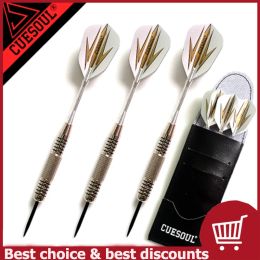 Darts Cuesoul 3pcs darts 25g zwarte gouden kleur stalen naald tip darts met aluminium darts schachten