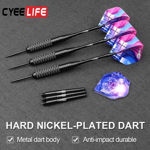 Darts Cyeelife 26G Pro Steel Tip Darts ingesteld met draagtas en extra vluchten en aluminium as PVC Coating 0106