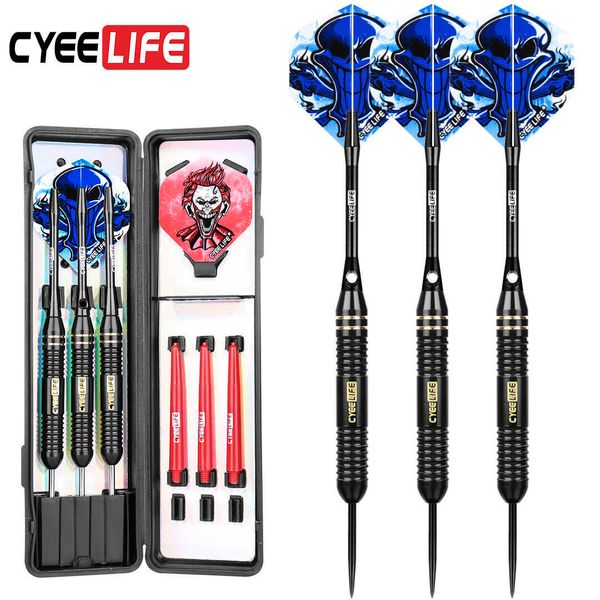 Fléchettes CyeeLife 3PCS 18g 20g 22g 24g Fléchettes professionnelles à pointe en acier avec manche en aluminium Bonne qualité Nice Vols Black Barrel Fléchettes 0106