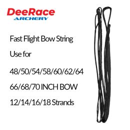 Darts Deerace Recurve Bow String Fast Flight Bcy 652 Matériel 14/12/16/18/20 brins noir pour AMO 48 "50" 54 "58" 60 "62" 64 "66" 68 "70"