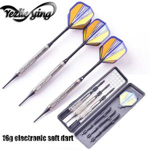 Fléchettes Professional Darts 3PCS / Box 16G DARTS ELECTRONIQUE ALUMINUM APPIR SOFD TIP DART jouet bleu Striped Flying Professional Darts S2452855