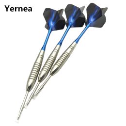 Fléchettes Yernea High-Quality 3pcs Steel Tip Darts 22g Standard Hard Darts Throwing Sports Games Blue Aluminium Shafts Flights