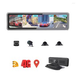 Dash Cam 4G Android 9.0 Voiture DVR 12" Full Touch 360 Panoramique Caméra Rétroviseur 4CHs WiFi ADAS GPS Navigation Bluetooth