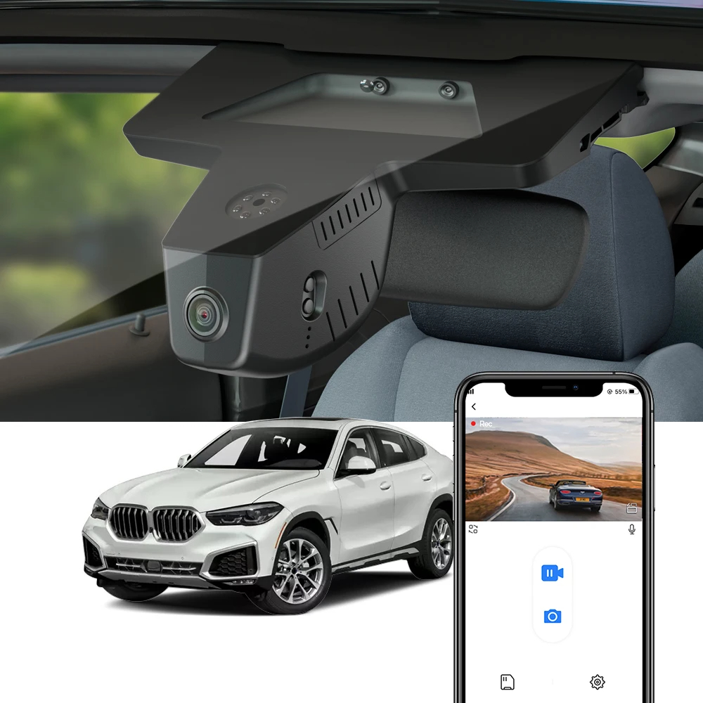 Dash Cam для BMW x6 G06 с 2020 по 2023 год, для BMW X6 F16 2015 по 2019 год Honsoee 4K 2160p Perfect OEM CAR CAR DVR Wi -Fi Control By App