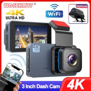 Dash Cam voor auto's 4K voor- en achtercamera Auto DVR WiFi -autocamera voor voertuigvideo -videorecorder achteraanzicht Camera Parkeermonitor