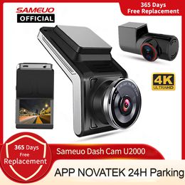 Caméra de tableau de bord avant et arrière UHD2160P, enregistreur vidéo 24H, stationnement automatique, WiFi, 2 caméras, Vision nocturne, caméra Dvr pour voiture, Dashcam