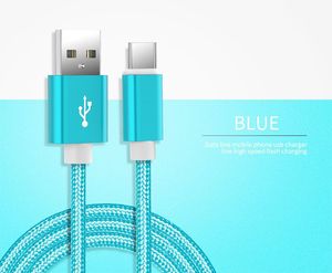 Câbles de données Charge rapide 1m 2m 3m 0,25 m 1,5 m Type-C Micro USB Câble Nylon Tressé Chargeur rapide pour Samsung s8 s10 htc lg téléphone Android avec sac Ziplock
