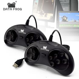 Data Frog 6 Buttons Controller PC Gamepad Control Sega 16 bit MD Games op Computer / Mac USB Gaming Joystick