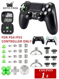 Data Frog Diy Remplacement Pièces pour le contrôleur PS5 Boutons de balle métal magnétique DPADS Stick Thumb Adussable pour les accessoires PS4