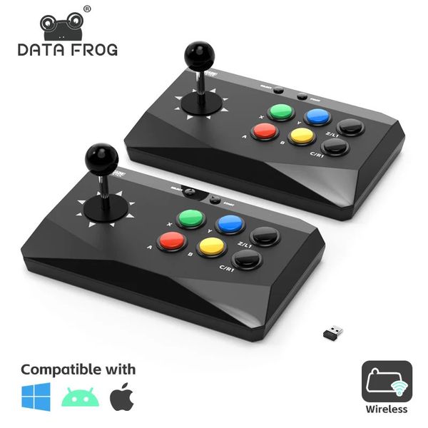 Data Frog Game Arcade Clavier Contrôleur sans fil pour Street Fighter Retro Consoles compatibles avec Pcandroid 240418