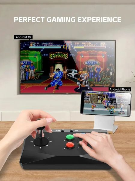 Data Frog Retro Consolas de videojuegos 4K TV HD Stick con Arcade Joystick Controlador inalámbrico Player para Street Fighter 240123