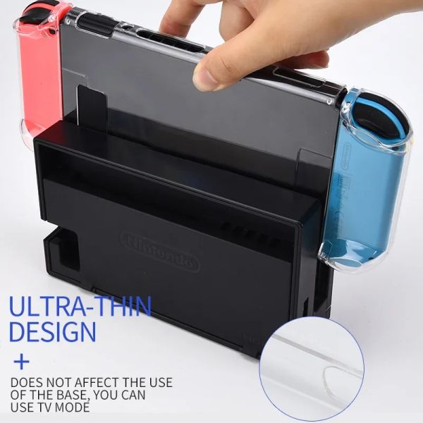 Data Frog Transparent Protective Case compatible Nintendo Switch Hard Shell Protector Cover Skin pour Nintendo Switch Accessories