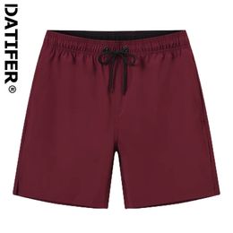Datifer Summer Mens Shorts Color Color Gym Mesh douner avec fermeture à glissière plage rapide bermudas de maillot de bain masculin 240528