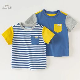 Dave Bella 2024 Tshirt bébé de Baby Summer Top Top Short Sleeve Pullover Fashion Casual Cool Outdoor Sport DB2240041 240328