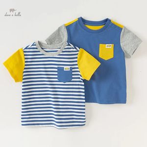 Dave Bella 2024 Summer Boy's Baby T -shirt kinderen Top korte mouw pullover mode casual coole outdoor sport db2240041 240328