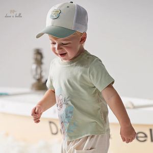 Dave Bella 2024 Summer Boy's Baby T -shirt Kinderen Top korte mouw Cartoon Casual Coole Outdoor Sport DB2240468 240328
