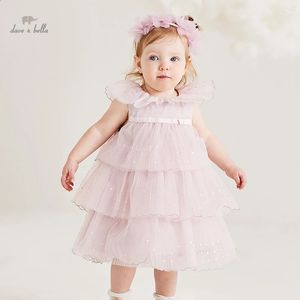 Dave Bella Children Robes Fashion Design Baby Girls Clothes sans manches robes DB2221899 240413