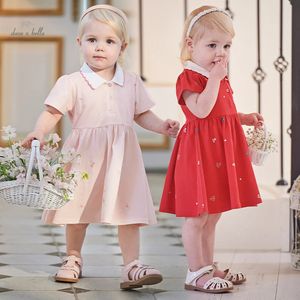 Dave Bella Polo Princess Dress For Girls Baby Children Summer Gebreide zoete schattige zachte print Fashion Casual DB2241034 240413