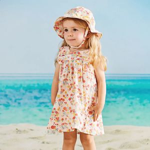 Dave Bella Zomer Baby Meisjes Katoenen Bloemen Jurk Fashion Party Kinderen Meisje Baby Lolita DB2233709 240311