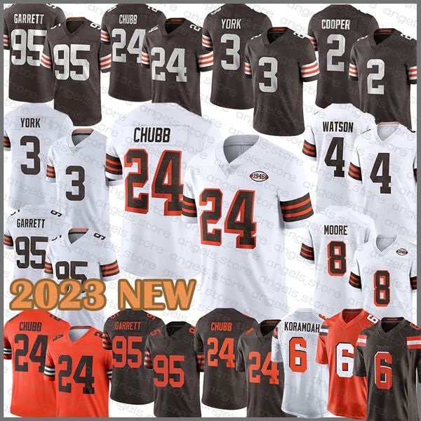 24 Nick Chubb Jersey de fútbol 3 Cade Yorks Myles Garrett Deshaun Watson Elijah Moore Amari Cooper Denzel Ward David Njoku Jeremiah Owusu Koramoah Wyatt Teller