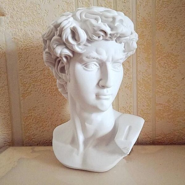 David Head Portraits Bust Mini Gypsum Statue Michelangelo Buonarroti Home Decoration Resin Artcraft Sketch Practice 231J