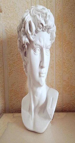 David Head Portraits Bust Mini Gypsum Statue Michelangelo Buonarroti Decoración del hogar Resina Artcraft Practice9692038