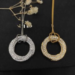 DAVID ManYur bijoux de marque de luxe américaine de qualité supérieure en argent 925 collier rond plein de diamants pour les femmes cadeau de charme 240313