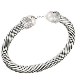 David Yurma Bracelet 2024 Designer Bracelet Dy Luxury Twisted Pearl Head Women Fashion veelzijdige twist armbanden sieraden bruiloft geschenken 5mm David Jewelry 1339