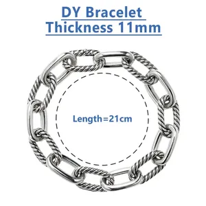 David Yurma Bracelet Designer Bracelet Femme Man Luxury David Men's Open Bracelet Vintage Top Qua; Ity Plate Silver Gold Gift 844