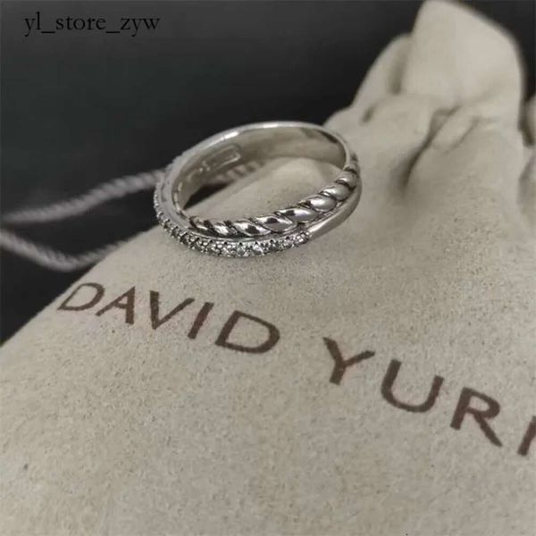 David Yurma Bracelet Designer anneaux New Dy Twisted Wedding Band pour les femmes Gift de vacances Diamants Sterling Silver Dy Ring Men 14K Gold Placing Christmas Bijoux 22 7128