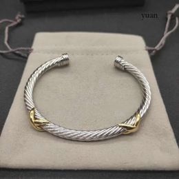 Bracelet de David Yurma Dy Diseñador Diseñador de cable Joyería de moda para mujeres Men Gold Silver Pearl Head Bangle Bracelet Dy Joyería 510