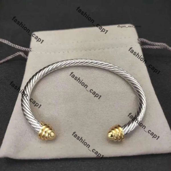 David Yurma Pulsera DY Pulsera Diseñador Cable Pulsera Joyería de moda para mujeres Hombres Oro Plata Perla Cabeza Cruz Brazalete Pulsera Dy Joyería Hombre Regalo de Navidad 826