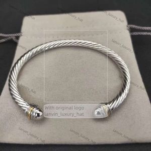David Yurma armband Luxe armband kabel armbanden ontwerper Yurma armband sieraden vrouwen zilveren parelhoofd David Yurma -vormige manchetarmband sieraden 127