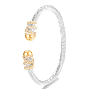 David Yurma Bracelet Luxury Trendy Empilable pour les femmes Davidjersey mariage Zircon complet David Yurma Jewelry Crystal Dubai Silver Color Party Bracelet 336