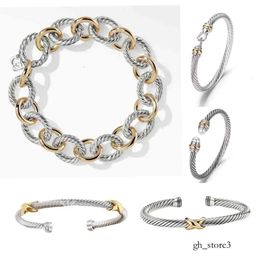 David Yurma Bracelets Bracelet Cable Designer Bangle Bijoux de mode femme et hommes Gold Silver Pearl Cross Cuff Bracelet Dy Bijoux Designers Party Dy 419