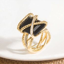 David Yurma Sieraden designer ringen voor vrouwen Davids Fashion 20x15mm Kabel Ring Hot Selling Ring Sieraden verlovingsring voor vrouw moissanite vinger anillos