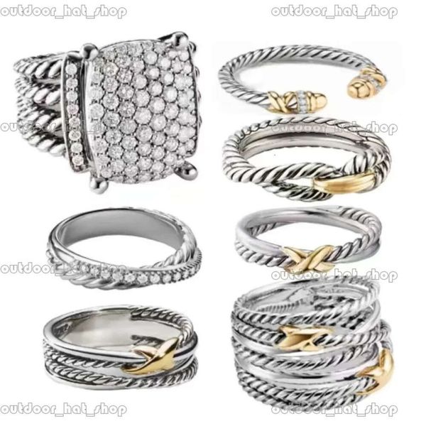 David Yurma Ring Fashion Men Ring Designer Ring For Men Women Designer Jewelry Silver Vintage X Fonds Dy Anneaux Mens Bijoux Luxury Boy Gift Livraison gratuite 806