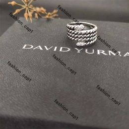 David Yurma Anillos Joyería de diseño Nuevo DY Twisted Wedding Band para mujer Regalo de vacaciones Diamantes Plata de ley Dy Anillo Hombres Chapado en oro de 14 quilates Joyería de Navidad 698