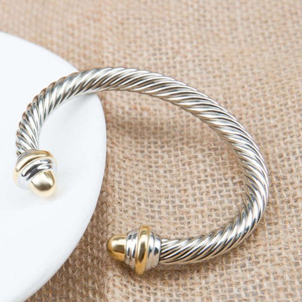 Davidjersey David Yurma Bijoux Designer en jersey Store Bracelet pour femmes Bracelet de charme Bracelet Round Bracelet 7 mm Twisted Wire Fashion Volyle