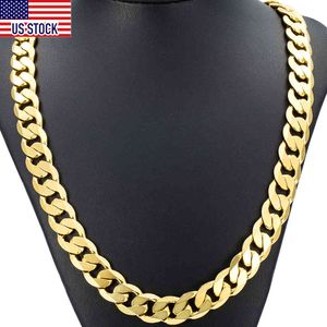 Davieslee Mens Ketting Curb Cubaanse Chain Gold Filled Sieraden Party Daily Wear 12mm DLGN270 X0509