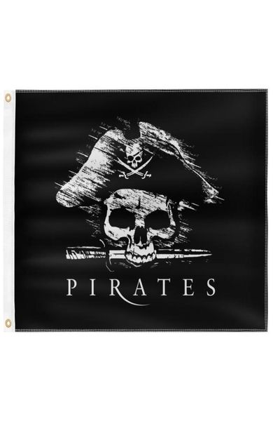 Davy Jones Pirate 3x5ft Flags noirs extérieurs 150x90cm Banners 100D Polyester High Quality Vivid Color Twour Brass Brommets7020224