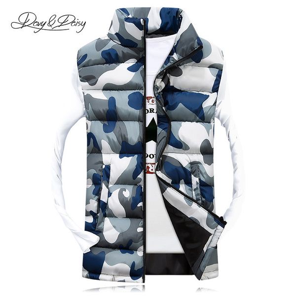 DAVYDAISY Camouflage gilet hommes mode col montant décontracté marque vêtements sans manches épais chaud militaire gilet DS140 201120