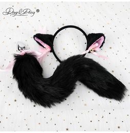 DAVYDAISY Leuke Kat Oren Bell Hoofdbanden Faux Vos Staart Butt Anale Plug Cosplay Adult Sex Accessoires Set Sexy Speelgoed voor Vrouw AC119 240315