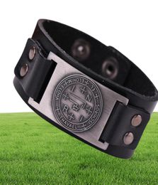 Dawapara Zegel van Salomon Talisman Echt lederen armband Sigil van Aartsengel Thavael Heren Wiccan Armband Pour Hommes2395059