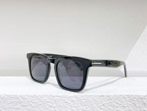 Dax Shiny Black / Grey Square Lunettes de soleil 0751 Sunnies Fashion Lunettes de soleil pour hommes occhiali da sole firmati UV400 Lunettes de protection avec boîte