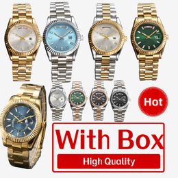 Fecha de día Mira de lujo de alta calidad con caja Roles WomenWatch Watch Designer Watch 41/36 mm de acero inoxidable Montre de Luxe Menwatch de alta calidad