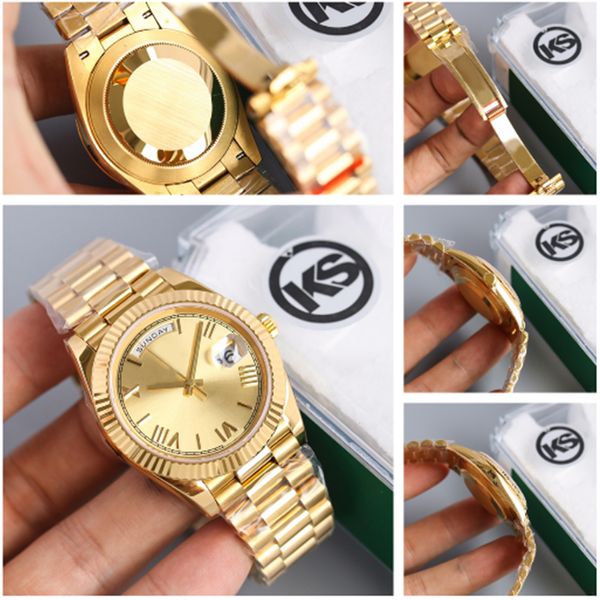 DAY Reloj para hombre Automático 40 mm Correa de reloj de acero inoxidable 904L en oro rosa para mujer de 36 mm con cristal de zafiro ST9 Hebilla plegable Aik oculta Reloj King Dhgates resistente al agua