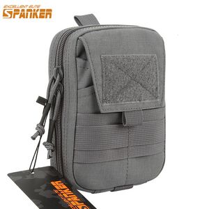 Paquetes de día EXCELENTE ELITE SPANKER Tactical EDC Pouch Molle Multifuncional Doble Cremallera Paquete de cintura Cinta mágica Bolsas de herramientas 230807