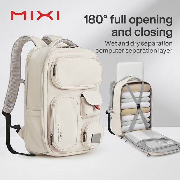 Day Packs Mixi Outdoor Backpack Women Travel Bag 18 Inch Men Rucksack Waterproof Laptop White Black Blue 230731